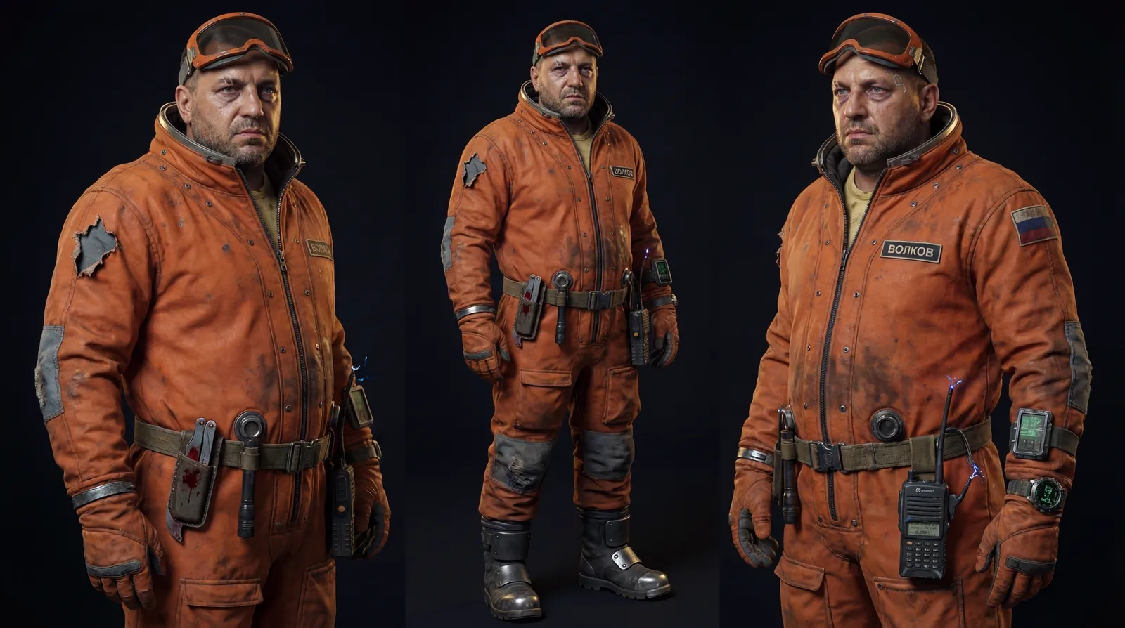 Character reference sheet — 3 ракурса